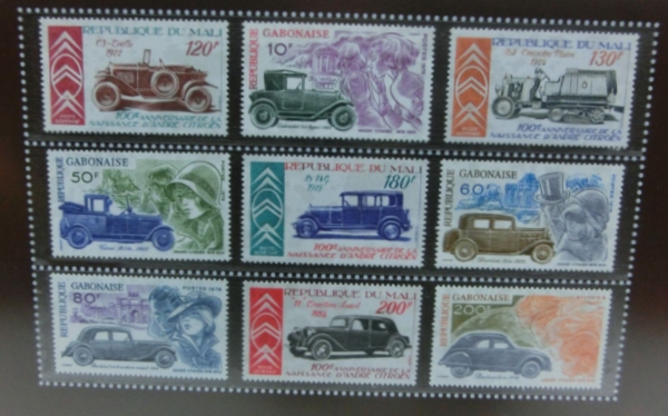 Citroen Philatelieset "Große Leistungen auf kleinem Format" 1976 original framed (4831)